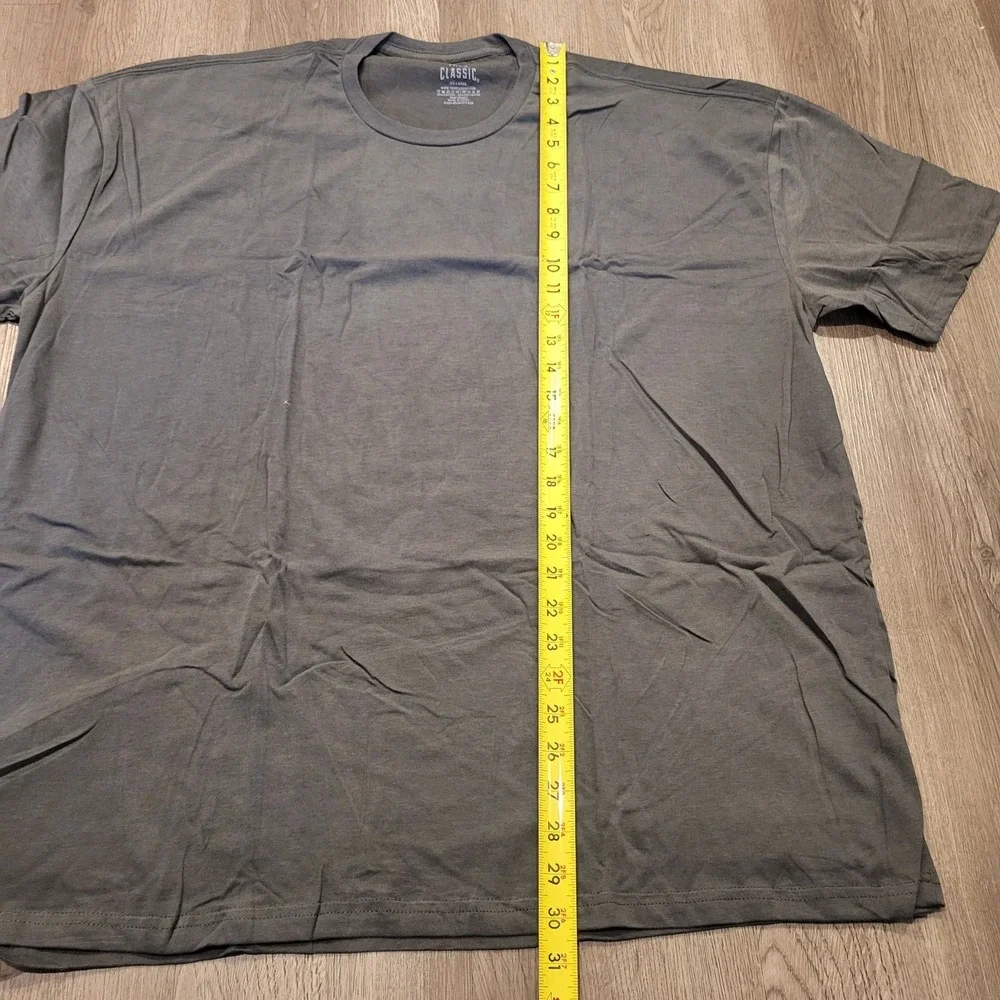 New True Classic Crew Neck Short Sleeve Men's T-shirt Gray -2XL‎